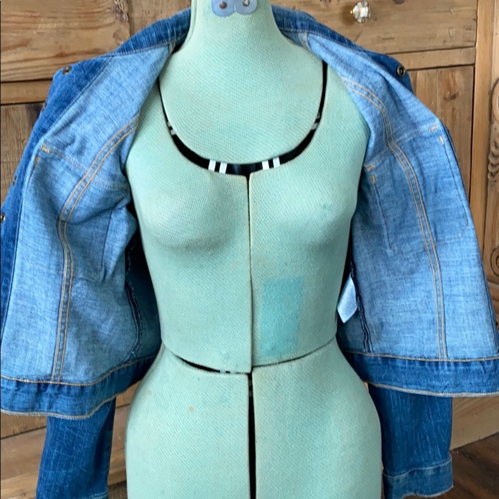 Current Elliot Denim Jacket Snap Size 2 Medium - image 6